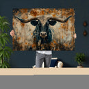 Longhorn Wall Art – Rustic Western Bull Canvas Print, Modern