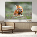 Heartwarming Fox and Baby Cub Wall Art | Ready to Hang by MyGreatCanvas | Canvas Wall Art Prints | Photo Prints & Wall Decor