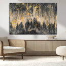 Golden Forest Abstract Wall Art | Dark Forest with Gold