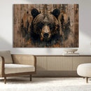 Rustic Grizzly 399 Wall Art | Triptych Canvas Print | Rustic