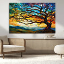Vibrant Mosaic Tree of Life Wall Art | Stained Glass Style