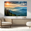 Sunrise Over Mountain Range Wall Art Canvas Print, Farmhouse