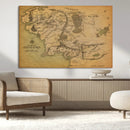 Middle Earth Map Canvas Wall Art – Vintage Fantasy Map