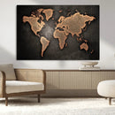 World Map Canvas Print – Framed Travel Map Wall Art for
