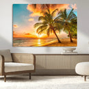 Tropical Sunset Beach Canvas Wall Art Print – Vibrant Palm by MyGreatCanvas | Canvas Wall Art Prints | Photo Prints & Wall Decor