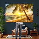 Beach Sunset Canvas Wall Art Print - Tropical Beach Canvas by MyGreatCanvas | Canvas Wall Art Prints | Photo Prints & Wall Decor