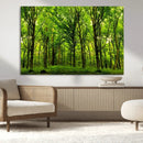 Lush Green Forest Canvas Print | 3-Panel Forest Wall Art |