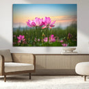 Pink Flower on the Mountain Canvas Print, Framed Pink Flower