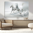 Large Wall Art Canvas Print – Beautiful Running White Horses