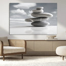 Still Life Black and White Zen Stones Wall Art Canvas,