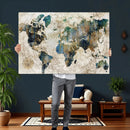 Framed Vintage World Map Wall Art – Abstract Map Canvas by MyGreatCanvas | Canvas Wall Art Prints | Photo Prints & Wall Decor