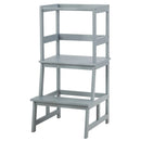 Kids Wooden Kitchen Step Stool with Safety Rail by LJGDeals
