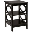 3-tier Nightstand Sofa Side End Accent Table-Black by DirectDeals