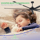 84 Inch 100 Inch Silent Storm Extra Large Ceiling Fan with Remote Control by ParrotUncle