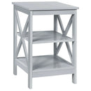 3-Tier Nightstand End Table with X Design Storage by LJGDeals