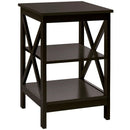 3-Tier Nightstand End Table with X Design Storage by LJGDeals