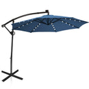 10 ft 360° Rotation Solar Powered LED Patio Offset Umbrella without Weight Base-Beige by DirectDeals