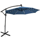 10 Feet 360° Rotation Solar Powered LED Patio Offset Umbrella without Weight Base-Gray by LJGDeals