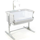 Height Adjustable Baby Side Crib with Music Box & Toys by LJGDeals