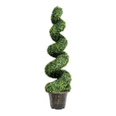 4 Feet Artificial Boxwood Spiral Green Leaves Tree by LJGDeals