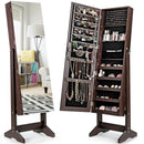 Standing Jewelry Armoire Cabinet with Full Length Mirror by LJGDeals