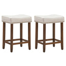 Set of 2 Nailhead Saddle Bar Stools 24 Inch Height by LJGDeals