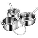 6 Piece Stainless Steel Cookware Set with Convenient Grip Handle by LJGDeals