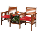 3 pcs Outdoor Patio Table Chairs Set Acacia Wood Loveseat by LJGDeals