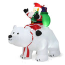 6.5 Feet Christmas Inflatable Santa Riding Polar Bear with Shaking Head LED Lights by LJGDeals