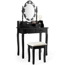 Makeup Vanity Dressing Table Set with Dimmable Bulbs Cushioned Stool by LJGDeals