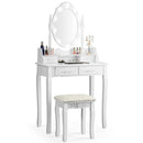 Makeup Vanity Dressing Table Set with Dimmable Bulbs Cushioned Stool by LJGDeals