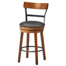 30.5 Inch 360-Degree Swivel Stools with Leather Padded Seat by LJGDeals