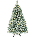 4.5 Feet Pre-Lit Premium Snow Flocked Hinged Artificial Christmas Tree by LJGDeals