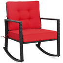 Patio Rattan Rocker Outdoor Glider Rocking Chair Cushion Lawn by LJGDeals