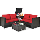4 Pieces Outdoor Patio Rattan Furniture Set with by LJGDeals