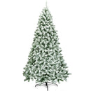 7.5 Feet Snow Flocked Artificial Christmas Tree Hinged with 1346 Tip and Foldable Base by LJGDeals