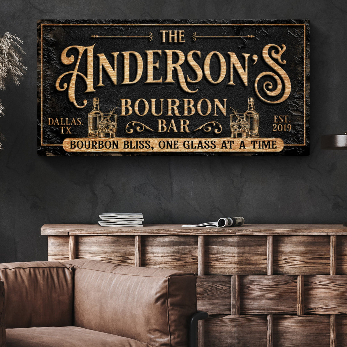 Personalized Bourbon Bar Sign III, photo 2 of 8