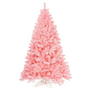 6 Feet Pink Artificial Hinged Spruce Full Christmas Tree with Foldable Metal Stand by LJGDeals