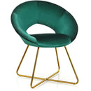 Modern Accent Velvet Dining Arm Chair with Golden Metal Legs and Soft Cushion by LJGDeals