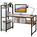 59-Inch Computer Desk Home Office Workstation 4-Tier Storage Shelves