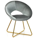 Modern Accent Velvet Dining Arm Chair with Golden Metal Legs and Soft Cushion by LJGDeals