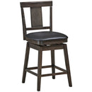 24 inch Swivel Upholstered Counter Height Bar Chair with Rubber Wood Legs by LJGDeals