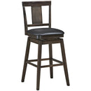 24 inch Swivel Upholstered Counter Height Bar Chair with Rubber Wood Legs by LJGDeals