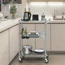 3-Tier Rolling Utility Cart with Handle Bar and Adjustable Shelves by LJGDeals