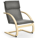 Modern Fabric Upholstered Bentwood Lounge Chair-Gray by LJGDeals