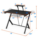 Multifunctional E-Sport Gaming Desk with Headset Hook and Cup Holder by LJGDeals