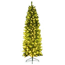 6 Feet PVC Hinged Pre-lit Artificial Fir Pencil Christmas Tree with 150 Lights by LJGDeals