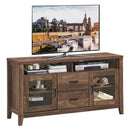 Wooden Retro TV Stand with Drawers and Tempered Glass Doors by LJGDeals