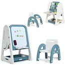 2-in-1 Kids Easel Desk Chair Set Book Rack Adjustable Art Painting Board by LJGDeals