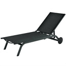 Aluminum Fabric Outdoor Patio Lounge Chair with Adjustable Reclining by LJGDeals